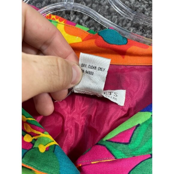 Diane Von Furstenberg Jacket Womens Plus 1X Multi Floral Lined Tropical Colorful - Picture 4 of 15